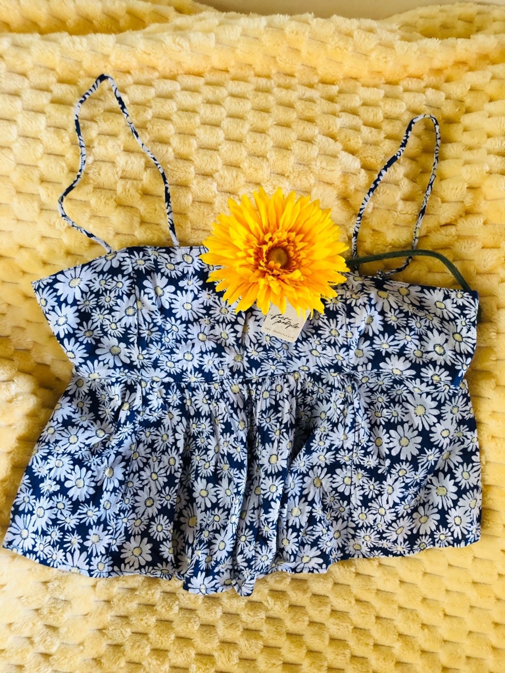 NWT Free People Mia Boho  Babydoll Top in Bellweather SZ LG